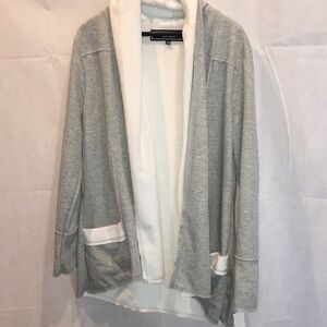 NWT BNCI Open Front Cozy Sweatshirt| Gray With White Lining| XL